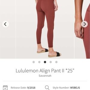 lululemon athletica Align Pant II - 25"  in Burnt Orange